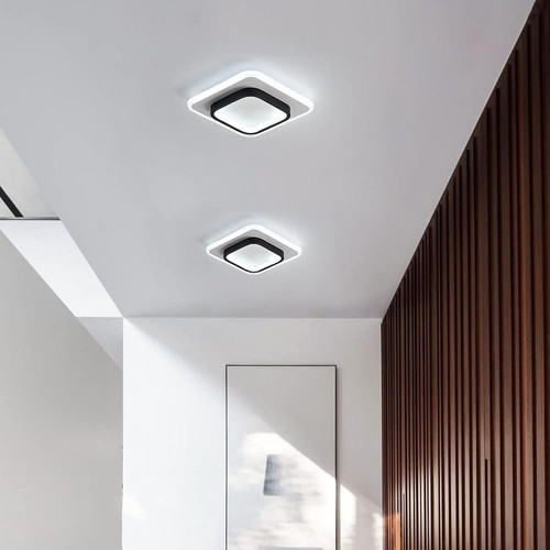 Goeco Plafonnier LED Moderne, Lampe de Plafond Carré Mode en Acrylique 28W, Diamètre 24cm, éclairage pour Couloir Balcon Escalier, Blanche Froide 6000K