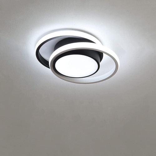Goeco - Plafonnier LED rond, Lampe de Plafond moderne 26W 2400LM, Plafonnier LED Intérieur pour Couloir Cuisine Escalier, Lumière Blanche Froide 6000K Diamètre 28cm - Goeco