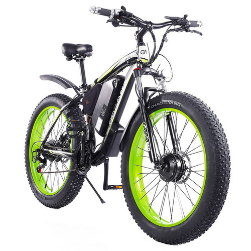 GoGoBest - GOGOBEST GF700 26*4,0 pouces Fat Tire Vélo de montagne électrique 48V 17,5Ah Batterie 2*500W Double moteur Vitesse 50 km/h 70km Portée Charge 200kg - Noir vert GoGoBest  - Mobilité électrique