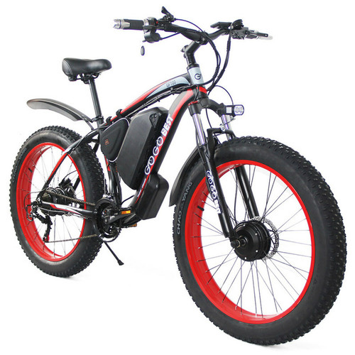 GoGoBest - GOGOBEST GF700 26*4,0 pouces Fat Tire Vélo de montagne électrique 48V 17,5Ah Batterie 2*500W Double moteur Vitesse 50 km/h 70km Portée Charge 200kg - Noir rouge GoGoBest - Sport