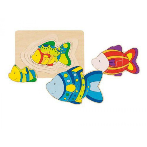 Goki - Goki - Puzzle Bébés et Enfants 4 tailles en forme de poisson Goki  - Goki