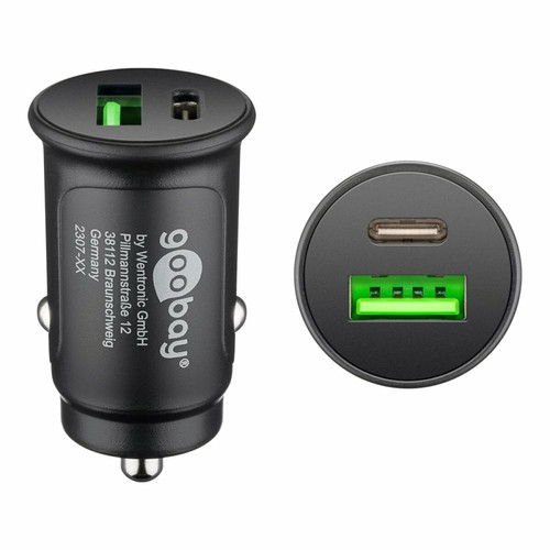 Goobay - Dual-USB Auto Schnellladegerät USB-C PD (Power Delivery) Goobay  - Chargeur Voiture 12V