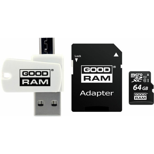 Goodram - GoodRam MicroSDHC (64 Go | Classe 10 | UHS I) + Adaptateur + Lecteur de Carte Goodram  - CD et DVD Vierge