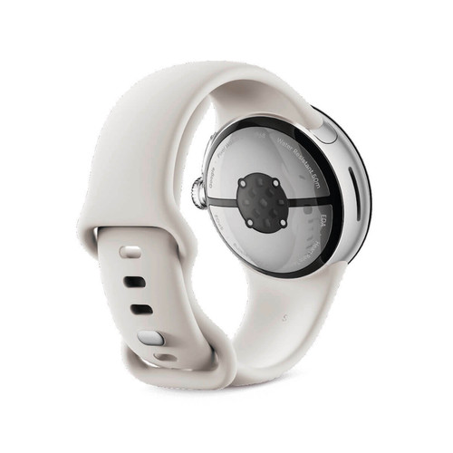 GOOGLE Google Pixel Watch 2 41 mm WiFi Argent (Polished Silver) et bracelet sport blanc (Porcelain)