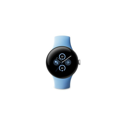 GOOGLE - Montre connectée Google Pixel Watch 2 Boîtier en aluminium Argent Poli Bracelet sport Bleu Azur 4G LTE GOOGLE  - GOOGLE