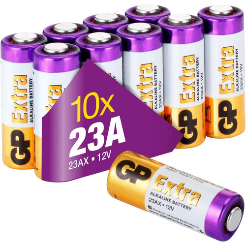 Gp - Piles 23A 12v - MN21 - Lot de 10 | GP Extra | Batteries Alcalines 23A, A23, 23AE, MN21, V23GA - Longue durée, très puissantes Gp  - Gp
