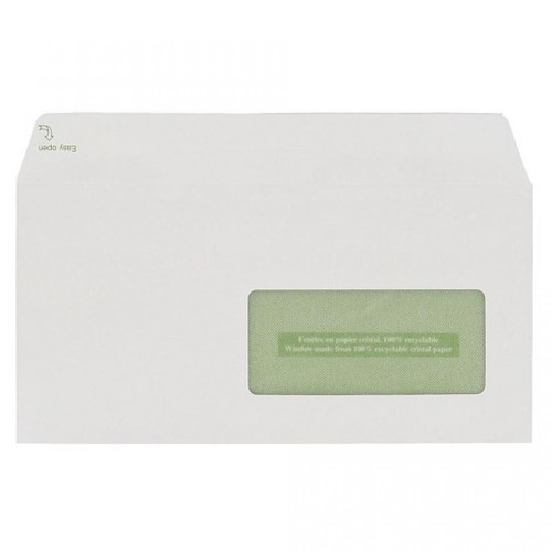 Gpvpacknpost - Enveloppe GPV Erapure blanche 110 x 220 mm - format DL - avec fenêtre 45 x 100 - Boîte de 500 Gpvpacknpost  - ASD