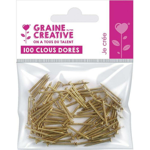 Graines Creatives - 100 clous dorés pour art filaire - String art - 20 mm Graines Creatives  - Graines Creatives