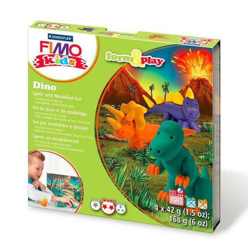 Graines Creatives - Coffret de modelage pâte polymère pour enfants - Dinosaures Graines Creatives  - Coffret dinosaure