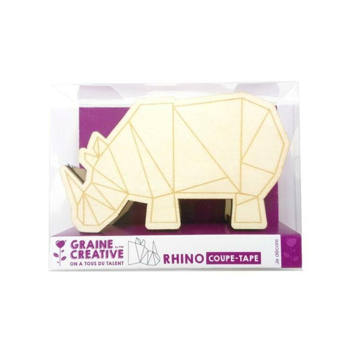Graines Creatives - Dévidoir à rouleau adhésif Rhinocéros en bois 11 cm Graines Creatives  - Graines Creatives
