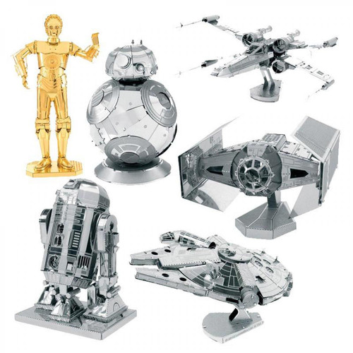 Graines Creatives - 6 maquettes métalliques 3D Star Wars - plaque métal déco Objets déco