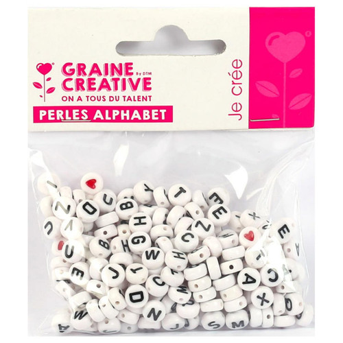 Graines Creatives - Sachet de 250 Perles Alphabet Blanc Graines Creatives  - Graines Creatives