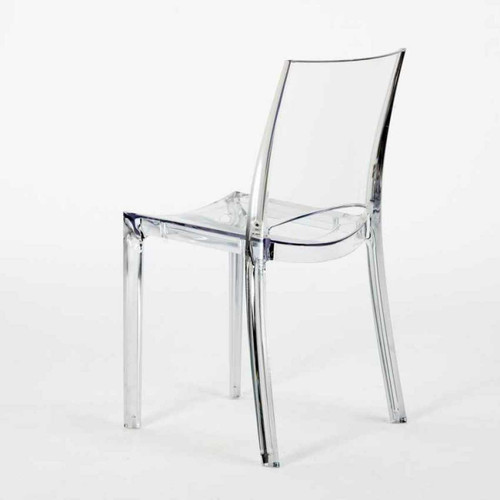Chaises Chaise transparente salle à manger bar empilable B-Side Grand Soleil, Couleur: Transparent