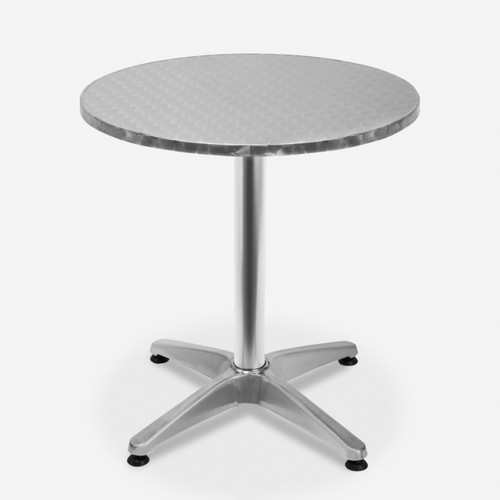 Ensembles tables et chaises Ensemble Extérieur 4 Chaises Design Moderne Table Ronde 70cm Acier Remos | Transparent