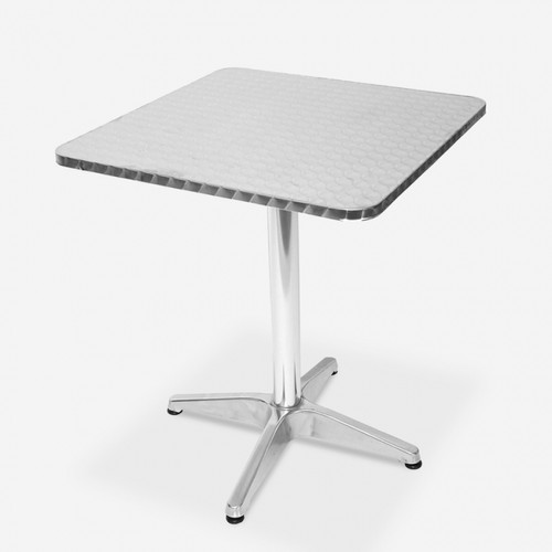 Ensembles tables et chaises Ensemble Table Carrée Pliable 70x70cm Acier 4 Chaises Extérieur Mores | Transparent