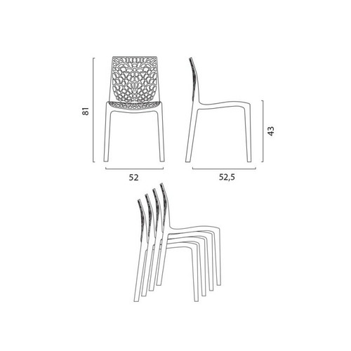 Tables à manger Table carrée 60x60 plateau blanc avec 2 chaises colorées Gruvyer Hazelnut, Couleur: Marron