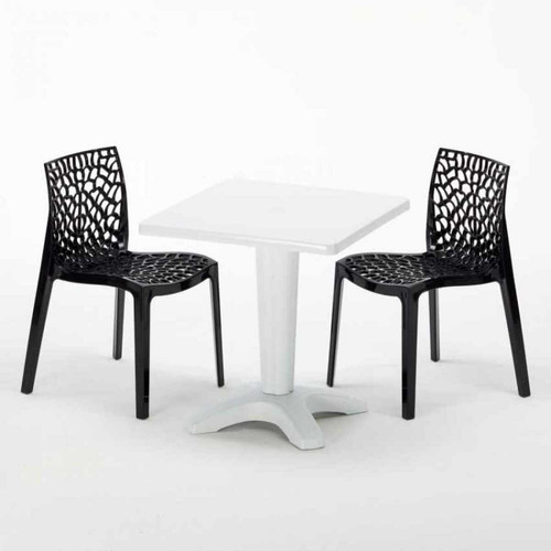 Grand Soleil Table et 2 chaises colorées polypropylen