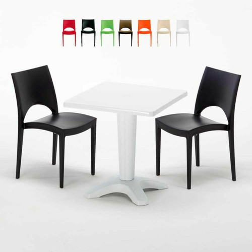 Chaises Grand Soleil Table et 2 chaises colorées polypropylen