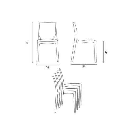 Tables à manger Table carrée noire 70x70 avec 2 chaises colorées Ice RUM RAISIN, Couleur: Jaune