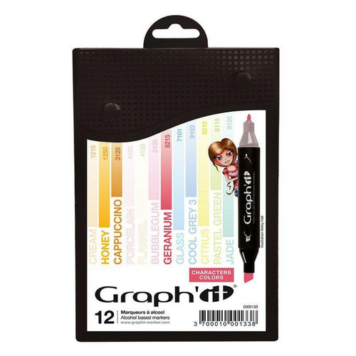 Graph It - Set 12 marqueurs Graph'It - Characters colors Graph It  - Cadeau pour bébé - 1 an Jeux & Jouets