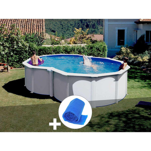 Gre - Kit piscine acier blanc Gré Varadero en huit 5,05 x 3,45 x 1,22 m + Bâche à bulles - Gre