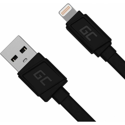 Green - Green Cell Câble USB-A - Lightning USB 0,25 m Noir (KABGC02) Green  - Câble Lightning
