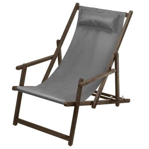 Greenblue - Chaise longue avec oreillers et accoudoirs Premium Greenblue gris Greenblue  - Transats, chaises longues Greenblue