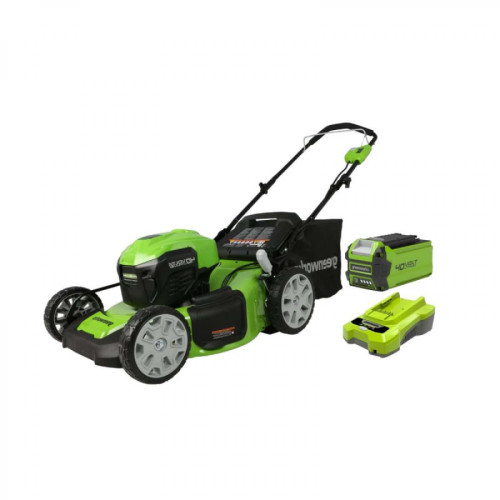 Greenworks - Tondeuse poussée GREENWORKS 40V - Coupe de 46cm - 1 batterie 4Ah - 1 chargeur - GD40LM46HPK4 - Tondeuses électriques