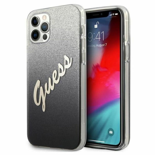 Guess Maroquinerie - Guess Glitter Gradient Script do iPhone 12 / iPhone 12 Pro (czarny) Guess Maroquinerie  - Accessoire Smartphone
