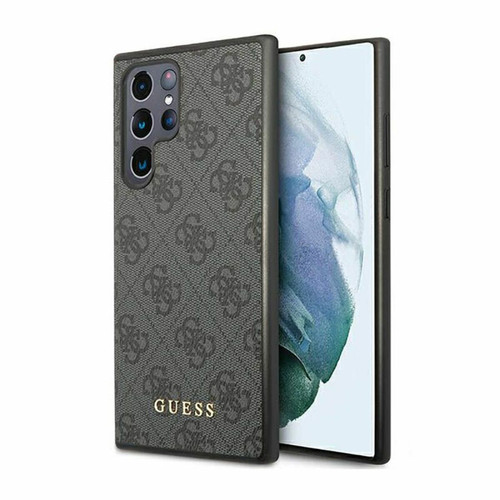 Guess Maroquinerie - Guess GUHCS23LG4GFGR S23 Ultra S918 szary/grey hardcase 4G Metal Gold Logo Guess Maroquinerie  - Accessoire Smartphone