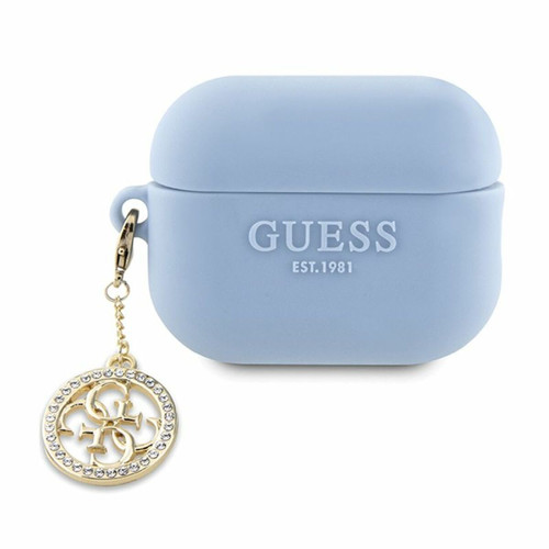 Guess Maroquinerie - Guess GUAP23DSLGHDB Coque pour AirPods Pro 2 Cover Bleu 3D Rubber 4G Diamond Charm Guess Maroquinerie - Accessoire Smartphone Guess Maroquinerie