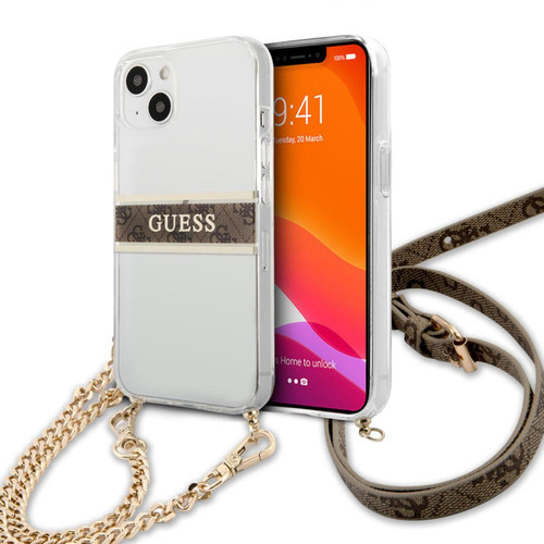 Coque, étui smartphone Guess Maroquinerie Guess Coque arrière pour iPhone 13 Mini -rigide Transparent