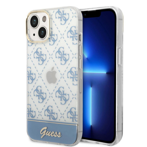Guess Maroquinerie - Guess Coque arrière rigide pour iPhone 14 plus - Bleu - Coque, étui smartphone Guess Maroquinerie