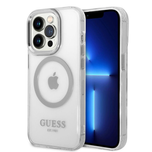 Guess Maroquinerie - Guess Coque arrière rigide pour iPhone 14 pro - Magsafe Compatible Transparent - Coque, étui smartphone Guess Maroquinerie