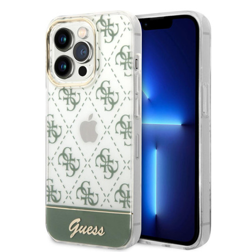 Guess Maroquinerie - Guess Coque arrière rigide pour iPhone 14 pro - Vert Guess Maroquinerie  - Guess Maroquinerie