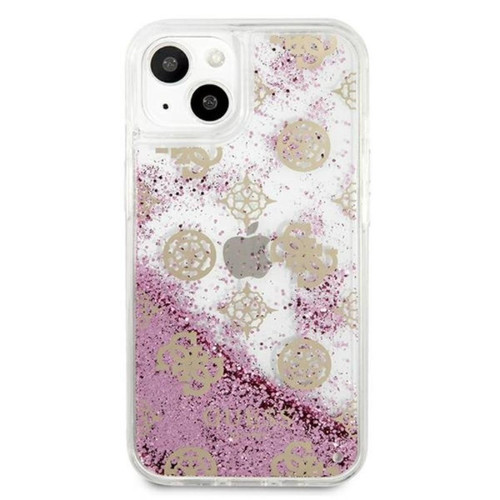 Guess Maroquinerie Guess Peony Liquid Glitter - Coque pour iPhone 13 (Rose)