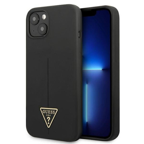 Guess Maroquinerie - Guess Silicone Triangle Logo - Coque iPhone 13 mini (Noir) Guess Maroquinerie  - Guess Maroquinerie
