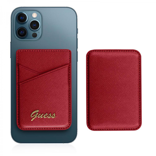 Guess Maroquinerie - Porte-carte Magsafe Guess Saffiano Rouge Guess Maroquinerie  - Guess Maroquinerie