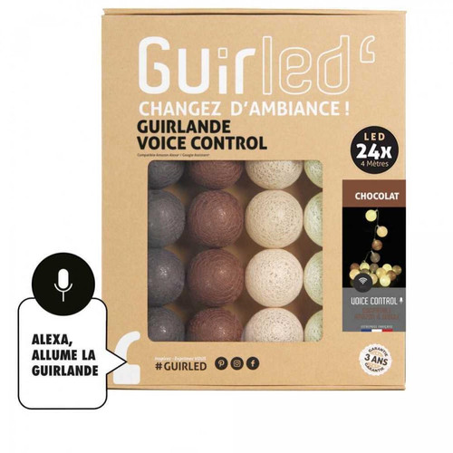 Guirled - Guirlande boule lumineuse 24 LED Voice Control - Chocolat Guirled  - Boule lumineuse led