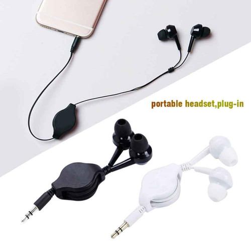 GUPBOO - 3.5mm câble rétractable écouteur intra-auriculaire casque Portable casque insertion directe fil rétractable pour téléphone MP3 GUPBOO  - Son audio