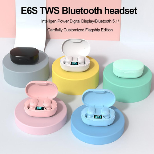 GUPBOO - Casque stéréo E6S Bluetooth 5.1 TWS avec affichage numérique GUPBOO  - Ecouteurs Intra-auriculaires Ecouteurs intra-auriculaires