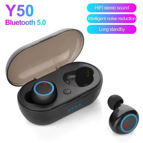 GUPBOO - Casque stéréo Y50 Bluetooth 5.0 TWS avec micro GUPBOO  - Ecouteurs Intra-auriculaires Ecouteurs intra-auriculaires