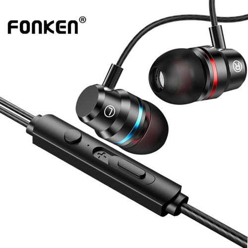 GUPBOO - Écouteurs intra-auriculaires FONKEN, filaires, avec microphone, 3,5 mm GUPBOO  - XGF