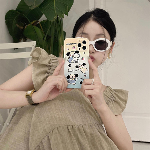 GUPBOO - Étui pour iPhone11 Japon et Corée du Sud Gradient Dog Cartoon Phone Case Silicone GUPBOO  - Coque, étui smartphone