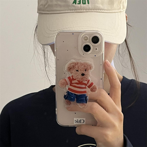 GUPBOO - Étui pour iPhone11 Support d'ours à pois étui de téléphone portable japonais et coréen transparent et doux GUPBOO  - Accessoire Smartphone