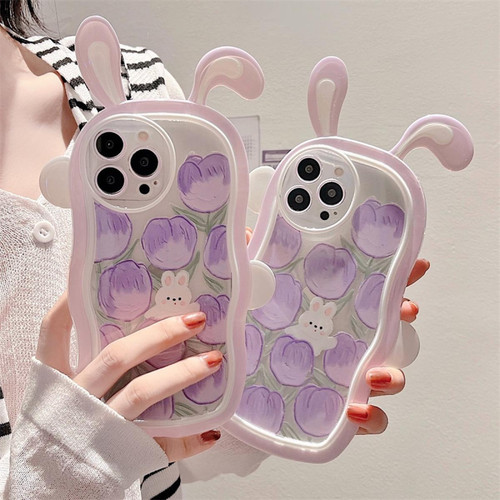GUPBOO - Étui pour iPhone11 Étui de téléphone souple japonais et coréen avec lapin tulipe plein écran GUPBOO  - Coque, étui smartphone