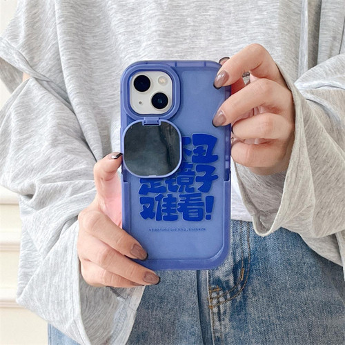 GUPBOO Étui pour iPhone11ProMax étui à miroir transparent résistant aux chutes pour femmes texte simple étui pour téléphone portable