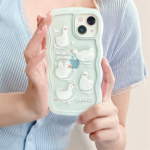 GUPBOO - Étui pour iPhone11ProMax mignon canard de natation dessin animé téléphone portable soft shell femmes GUPBOO  - XGF
