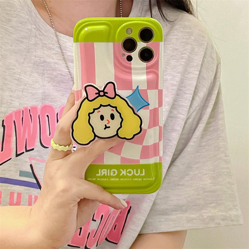 GUPBOO - Étui pour iPhone11ProMax Pink Lingge Girl Porte-étui pour téléphone japonais et coréen Femme GUPBOO  - XGF