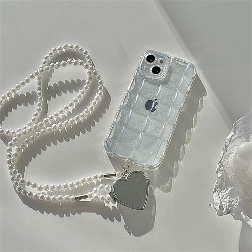 GUPBOO - Étui pour iPhone12 chaîne de boîtier de téléphone portable transparente en treillis transparent avancé pour femmes GUPBOO  - Coque, étui smartphone